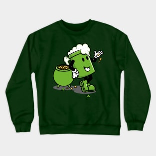 Cartoon Beer Irish American Green Lager Crewneck Sweatshirt